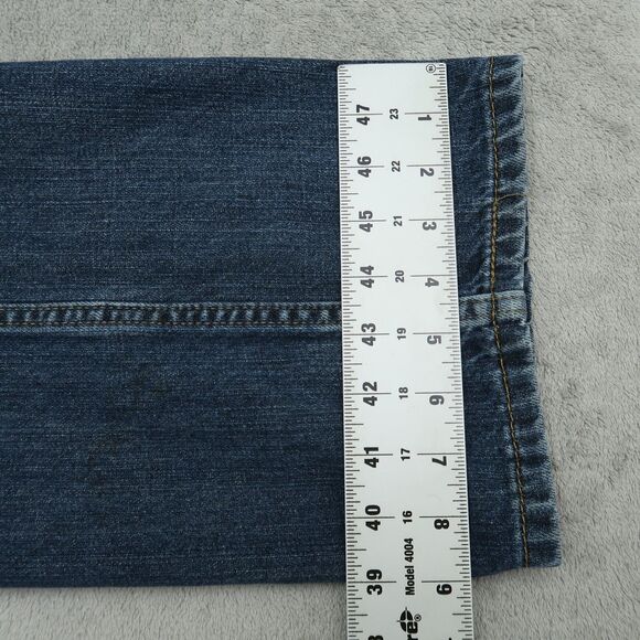 Levi's 514 Jeans Mens Size 38x32 Dark Blue Classic Straight 100% Cotton Denim - Picture 4 of 16